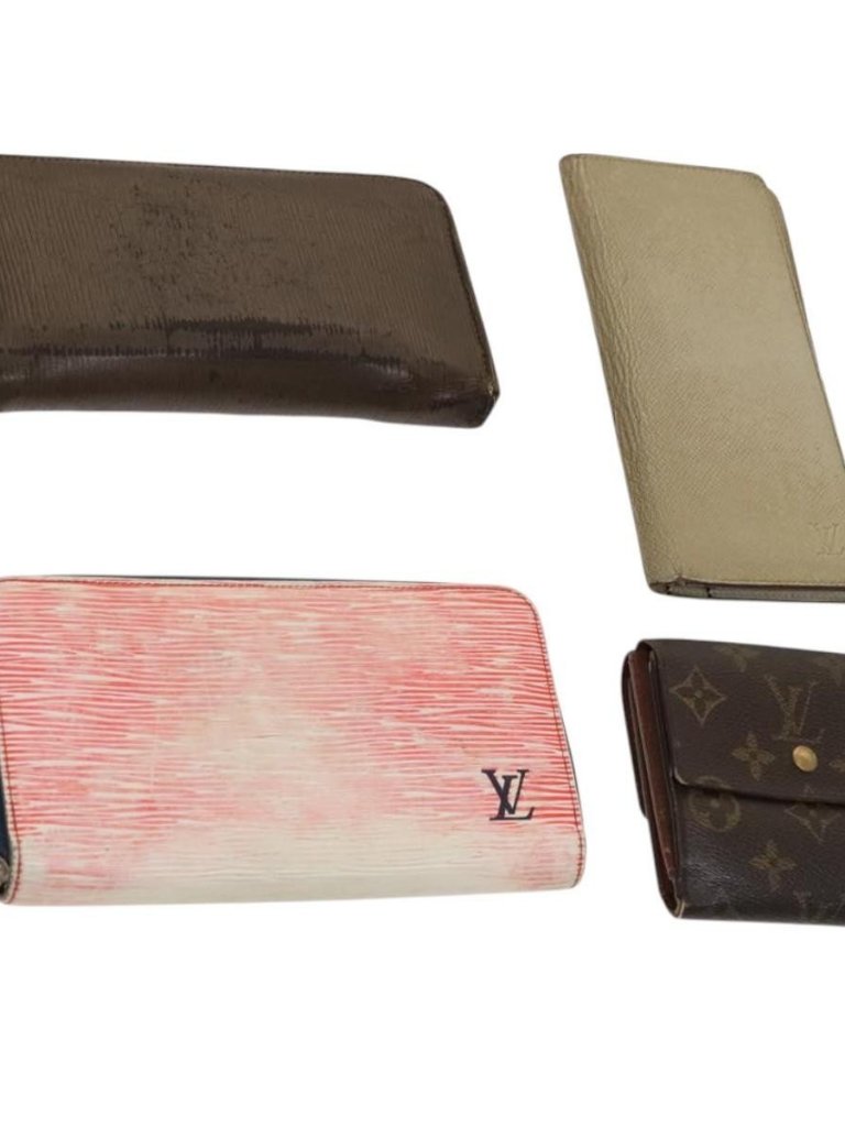 Louis Vuitton Monogram Epi Taiga Wallet Set Of 4 Brown Red Lv Auth Bs26429